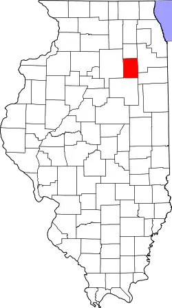 Karte von Grundy County innerhalb von Illinois
