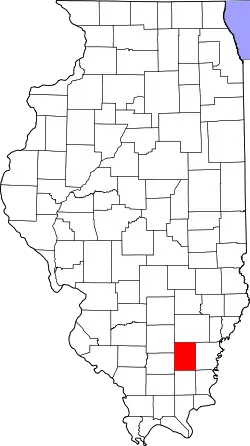Karte von Hamilton County innerhalb von Illinois