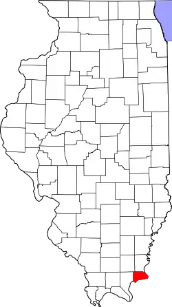 Karte von Hardin County innerhalb von Illinois