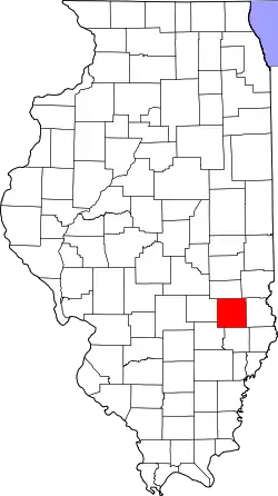 Karte von Jasper County innerhalb von Illinois