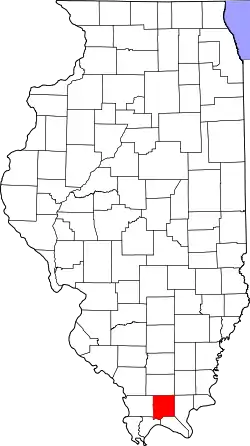 Karte von Johnson County innerhalb von Illinois