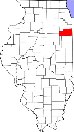 Karte von Kankakee County innerhalb von Illinois