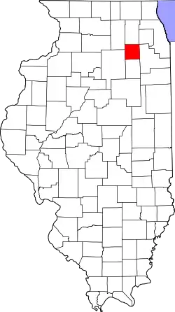 Karte von Kendall County innerhalb von Illinois