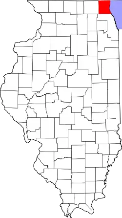Karte von Lake County innerhalb von Illinois
