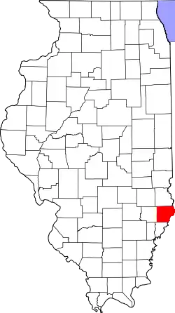 Karte von Lawrence County innerhalb von Illinois
