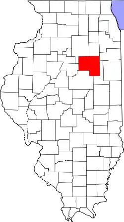 Karte von Livingston County innerhalb von Illinois