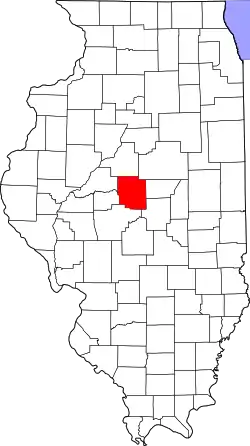 Karte von Logan County innerhalb von Illinois