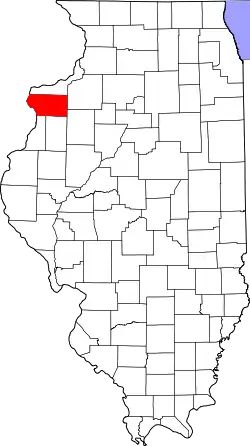 Karte von Mercer County innerhalb von Illinois
