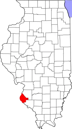 Karte von Monroe County innerhalb von Illinois