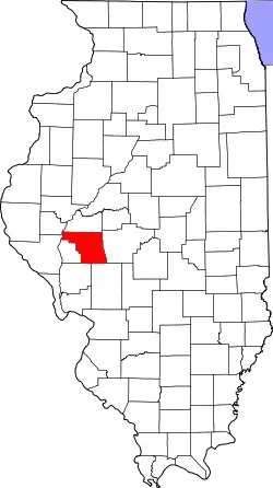 Karte von Morgan County innerhalb von Illinois