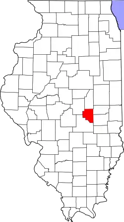 Karte von Moultrie County innerhalb von Illinois