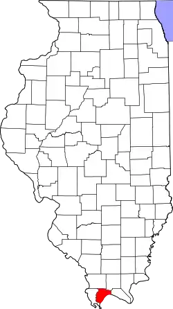 Karte von Pulaski County innerhalb von Illinois