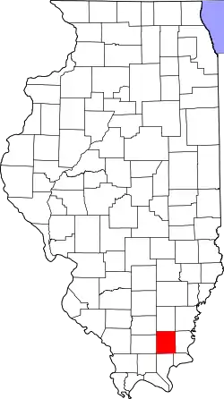 Karte von Saline County innerhalb von Illinois