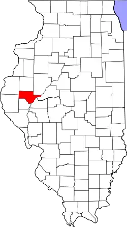 Karte von Schuyler County innerhalb von Illinois