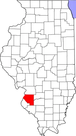 Karte von St. Clair County innerhalb von Illinois