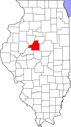 Karte von Tazewell County innerhalb von Illinois