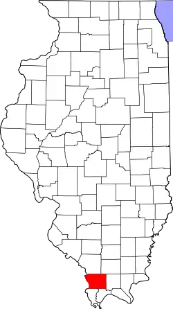 Karte von Union County innerhalb von Illinois