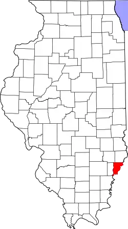 Karte von Wabash County innerhalb von Illinois