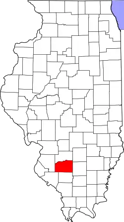 Karte von Washington County innerhalb von Illinois
