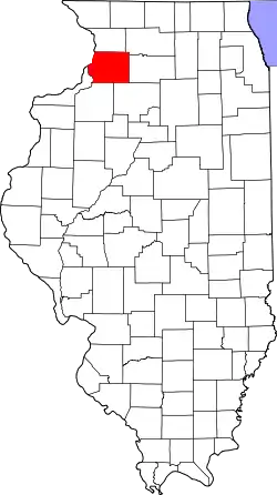 Karte von Whiteside County innerhalb von Illinois