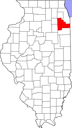 Karte von Will County innerhalb von Illinois