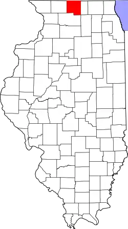 Karte von Winnebago County innerhalb von Illinois
