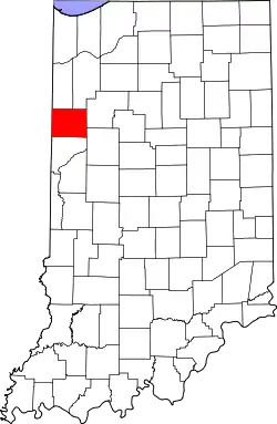 Karte von Benton County innerhalb von Indiana