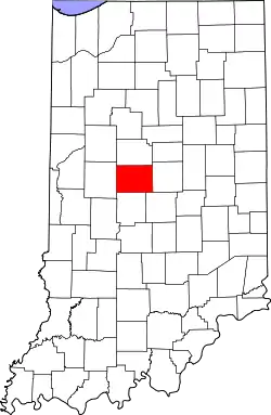 Karte von Boone County innerhalb von Indiana