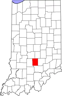 Karte von Brown County innerhalb von Indiana
