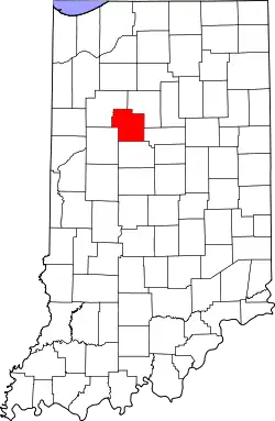 Karte von Carroll County innerhalb von Indiana