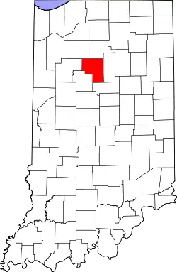 Karte von Cass County innerhalb von Indiana
