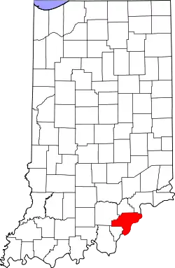 Karte von Clark County innerhalb von Indiana