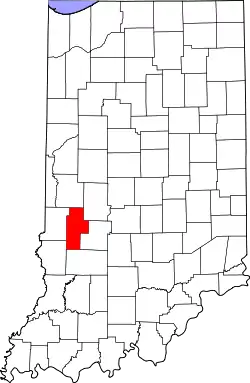 Karte von Clay County innerhalb von Indiana