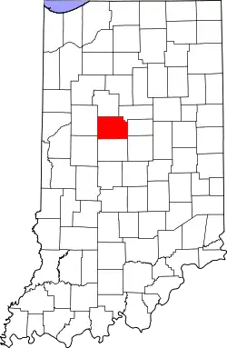 Karte von Clinton County innerhalb von Indiana
