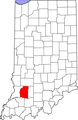 Karte von Daviess County innerhalb von Indiana