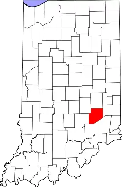 Karte von Decatur County innerhalb von Indiana