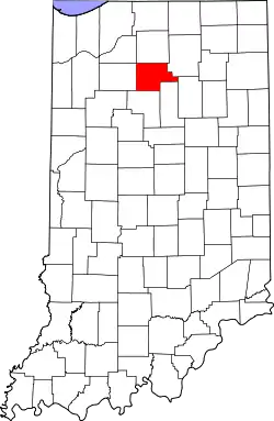Karte von Fulton County innerhalb von Indiana