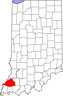 Karte von Gibson County innerhalb von Indiana
