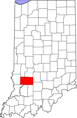 Karte von Greene County innerhalb von Indiana