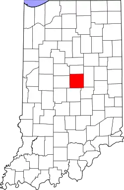 Karte von Hamilton County innerhalb von Indiana