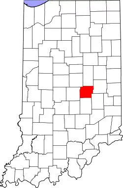 Karte von Hancock County innerhalb von Indiana