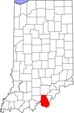 Karte von Harrison County innerhalb von Indiana