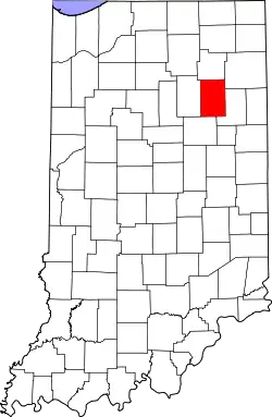 Karte von Huntington County innerhalb von Indiana