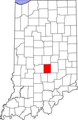 Karte von Johnson County innerhalb von Indiana