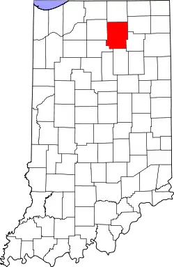 Karte von Kosciusko County innerhalb von Indiana