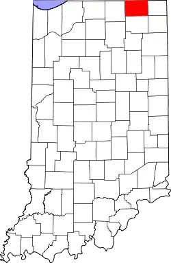 Karte von LaGrange County innerhalb von Indiana
