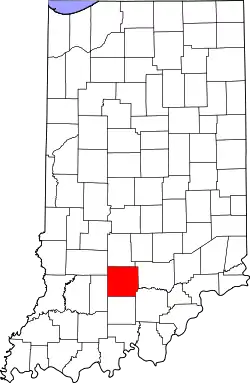 Karte von Lawrence County innerhalb von Indiana