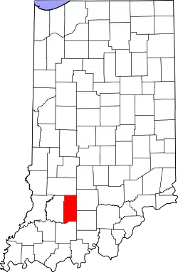 Karte von Martin County innerhalb von Indiana