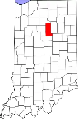Karte von Miami County innerhalb von Indiana