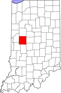 Karte von Montgomery County innerhalb von Indiana